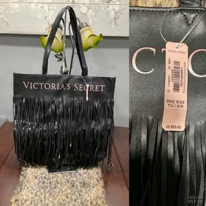 NWT EXTRA LARGE VICTORIAS SECRET FRINGED‎ BAG